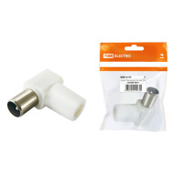 Штекер TV антенный TDM угл. белый без пайки, инд. упаковка 10/100/2500