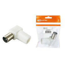 Штекер TV антенный TDM угл. белый без пайки, инд. упаковка 10/100/2500