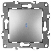 Выключатель с подсветкой, 10АХ-250В, IP20, Эра12, 12-1102-03 ЭРА алюминий 10/100 ЦЕНА ▼