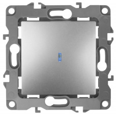 Выключатель с подсветкой, 10АХ-250В, IP20, Эра12, 12-1102-03 ЭРА алюминий 10/100 ЦЕНА ▼