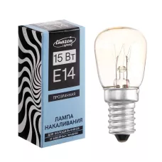 Лампа накаливания, 15 Вт, E14, 220 В, для холодильников и швейных машин, прозрачная