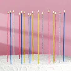 Свечи для торта "Феерия", 16 шт, коктейльные с искрами, 16, 5 см /3