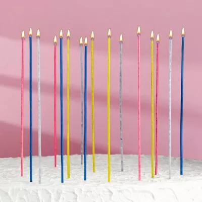 Свечи для торта "Феерия", 16 шт, коктейльные с искрами, 16,5 см /3