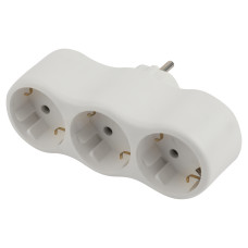 Тройник ЭРА SPx-3e-W 3гн, c заземл16А (белый) (1/10/60)