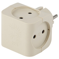 Тройник ЭРА SP-4-I  4гн, без заземл,(сл. кость)