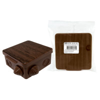 Коробка распаячная TDM ОП 100х100х55мм, крышка, "ЭКО" (венге), IP54, 8вх. инд. штрихкод /18 Коробка распаячная TDM ОП 100х100х55мм, крышка, "ЭКО" (венге), IP54, 8вх. инд. штрихкод /18