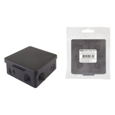 Коробка распаячная TDM ОП 100х100х55мм, крышка, IP54, 8вх., черная, инд. штрихкод /мин.пар.5шт Коробка распаячная TDM ОП 100х100х55мм, крышка, IP54, 8вх., черная, инд. штрихкод /мин.пар.5шт