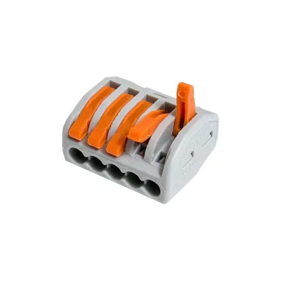 415  (0.08-2,5мм2), Соединительная клемма с рычагами 5 отверстий (50шт) Сириус /крат.50шт
