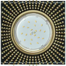 Точечный светильник Ecola GX53 H4 5352 Glass 40*123*123, квадрат, золотой/черный ЦЕНА▼