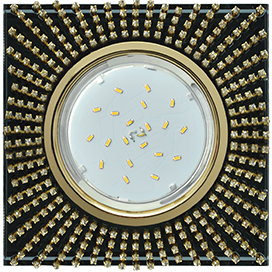 Точечный светильник Ecola GX53 H4 5352 Glass 40*123*123, квадрат, золотой/черный ЦЕНА▼