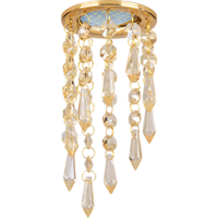 Ecola MR16 CR1001 GU5.3 Glass Стекло Круг с прод-ми хруст. на подвесе "под скос" Тонир/Золото 84x210