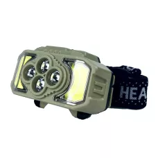 Фонарь налобный, YM-HX-815S 4XPE+2COB (белый+красный) Type-C Индикатор заряда, влагозащ, датч. движ