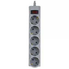 Cетевой фильтр Perfeo "POWERX", 1,8м, 5 розеток, серый/30