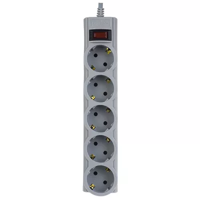 Cетевой фильтр Perfeo "POWERX", 1,8м, 5 розеток, серый/30