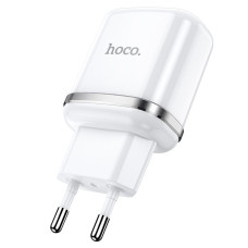 Сетевое зарядное устройство hoco N4 2USB порта белый 1/12/12