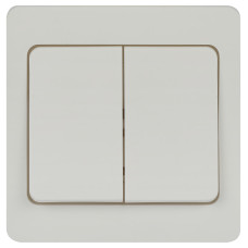 Выключатель 10А-250В двойной , IP20, 7-104-01 Intro СУ, Style белый /мин.пар.2шт