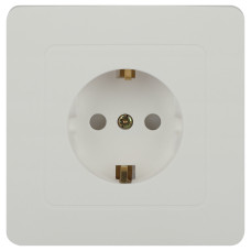 Розетка с ЗК 2P+E Schuko со шторками, 16А-250В, IP20, 7-206-01 Intro СУ Style  белый /мин.2шт