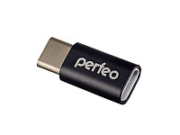 Адаптер Perfeo micro USB with Type-C (PF-VI-O005 Black) чёрный /200