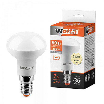 WOLTA Лампа светодиодная LED7-R50-3000K-E14 1/50