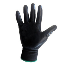 Перчатки из полиэстера с черным нитриловым покрытием, черные, р9 (б/м) /36 /мин.пар.5пар