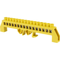 Шина "PE" "земля" в желтом изоляторе на DIN-рейку 8x12мм 16 групп TDM Шина "PE" "земля" в желтом изоляторе на DIN-рейку 8x12мм 16 групп TDM
