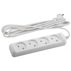 Удлинитель ЭРА Россия U-4-5m без зазeмл., 4гн, 5м, ПВС, 2х1мм2, 10А /20 Удлинитель ЭРА Россия U-4-5m без зазeмл., 4гн, 5м, ПВС, 2х1мм2, 10А /20