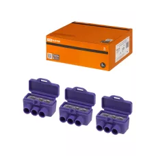 Клемма винтовая изолированная КВИ-3 для Al и Cu проводов (6,0мм2) фиолетовая TDM Клемма винтовая изолированная КВИ-3 для Al и Cu проводов (6,0мм2) фиолетовая TDM