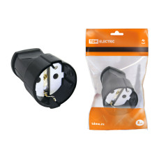 Кабельная розетка TDM 2П+3 16А 250B, черная /мин.пар.3шт