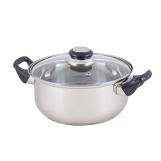 Кастрюля 3,9 л из нержавеющей стали с крышкой (стекло) BAK-S-04