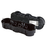 Установочная коробка СП 3-х местная, 212х70х45мм, саморезы, IP20, инд. штрихкод, TDM /45