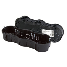 Установочная коробка СП 3-х местная, 212х70х45мм, саморезы, IP20, инд. штрихкод, TDM /45