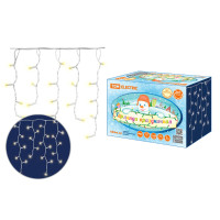 Гирлянда светодиодная "Бахрома" 2х1м, 152LED, 3000К, бел. шнур, посл. подкл, IP65, 250 В, TDM 1/10