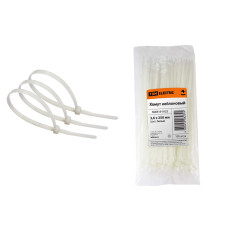 Хомут TDM 3,6*250мм, нейлон, белый (100шт)/мин.пар.2упак