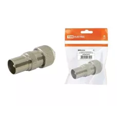 Штекер TV антенный металл без пайки "орех", инд. упаковка TDM Штекер TV антенный металл без пайки "орех", инд. упаковка TDM