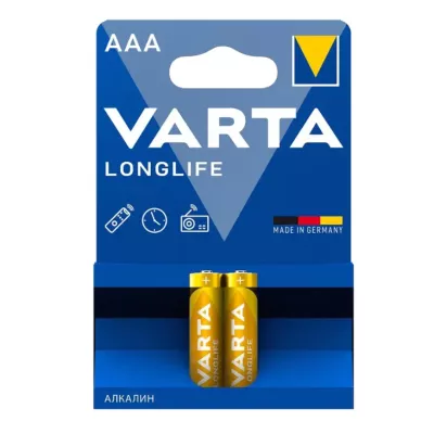 Батарейка VARTA Longlife AAА LR03 Alkaline BL 2 2/20/100 Батарейка VARTA Longlife AAА LR03 Alkaline BL 2 2/20/100