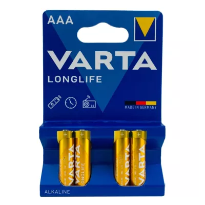 Батарейка VARTA Longlife AAА LR03  Alkaline BL 4 4/40/200 К