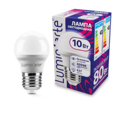 LUMIN'ARTE Лампа светодиодная LSTD-G45 10Вт 4000K E27 10/100
