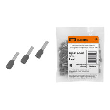 Наконечник-гильза TDM Е4009 4мм2, с изолированным фланцем (100шт) 2/12