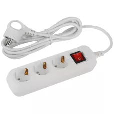 Удлинитель ЭРА Россия UDL-10-330-ES Greenline 3 розетки с заземлением с выключателем 3м ПВС 3x0.75мм