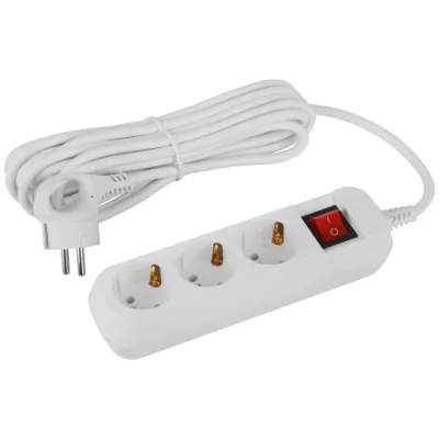 Удлинитель ЭРА Россия UDL-16-350-ES Greenline 3 розетки с заземлением с выключателем 5м ПВС 3x1мм2