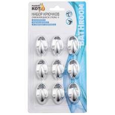 Набор крючков самоклеящихся STRONG-9, 9 шт