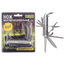 Нож многофункциональный ECOS, SR061, 11 в 1 серебристый