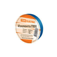 Изолента TDM ПВХ 0,13*15мм,10м, синяя,/мин.пар.10шт