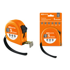 Рулетка, длина 5 м, стальная лента, ширина 19 мм, пластиковый корпус, "Гранит" TDM 12/72