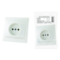 Розетка TDM 2П 10А 250В, белая "Таймыр" (пром. упак., бакелит. основание) /мин.пар.2шт
