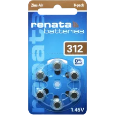 Батарейка Renata ZA-312 BL-6 1.4V (60/300) Батарейка Renata ZA-312 BL-6 1.4V (60/300)