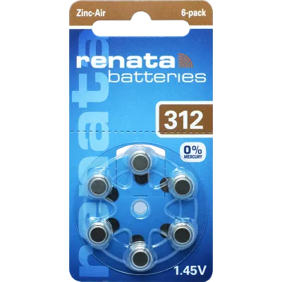 Батарейка Renata ZA-312 BL-6 1.4V (60/300) Батарейка Renata ZA-312 BL-6 1.4V (60/300)