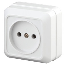 Розетка 2P, 16АХ-250В, 2-201-01  Intro ОУ, Quadro, IP20, белый /мин.пар.2шт