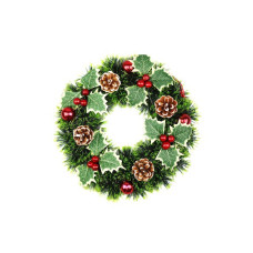 Венок хвойный новогодний с остролистом SYCB17-161 диаметр 27 см 10/40