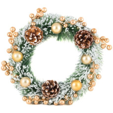 Венок хвойный новогодний снежный SYCB17-187  диаметр 25 см /40